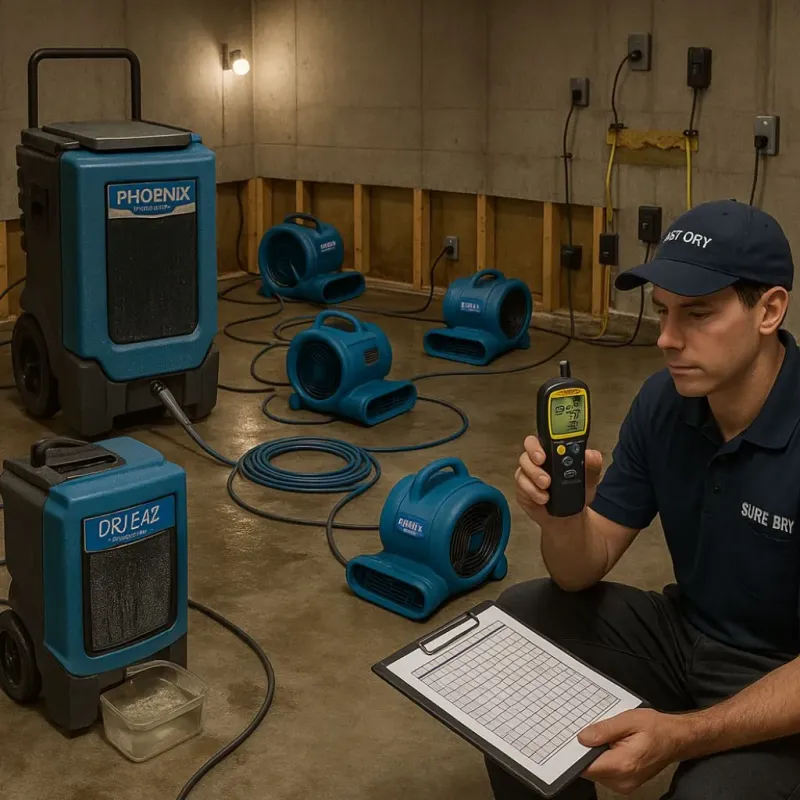 Structural Drying and Dehumidification process in Silsbee, TX